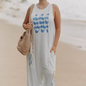 Anthropologie Celandine Drop-Waist Graphic Jumpsuit XS New!!